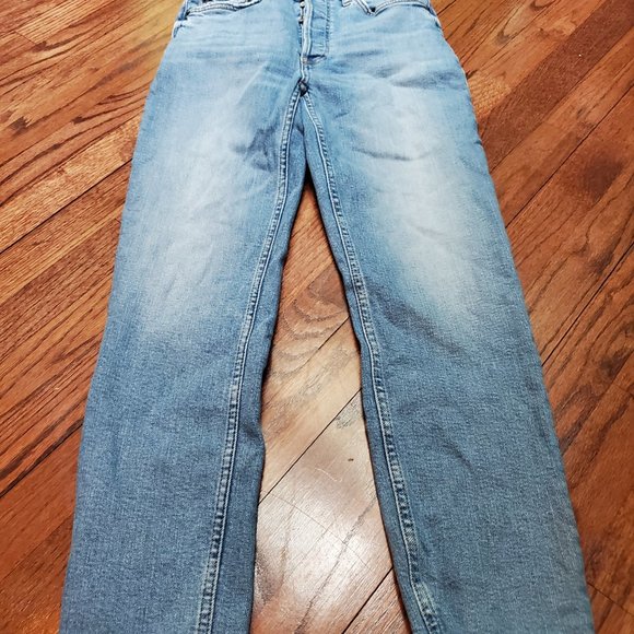 Re/Done 90s High Rise Ankle Crop Jeans Light Stone 27 - Picture 4 of 6